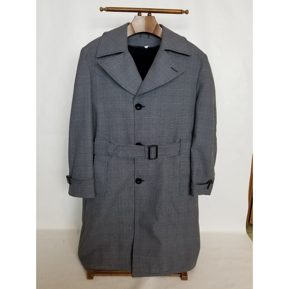 Vintage Juilliard Men's Coat Winter Size 40 Plaid Long Faux Fur Lining